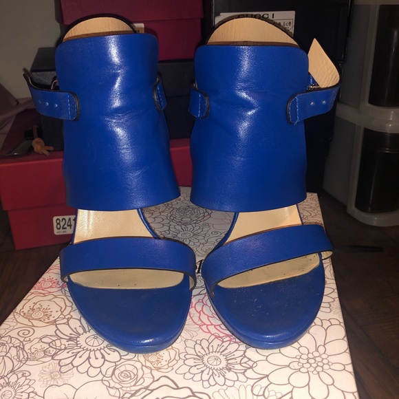 Giampaolo Viozzi Blue Strappy Heels - Picture 2 of 4